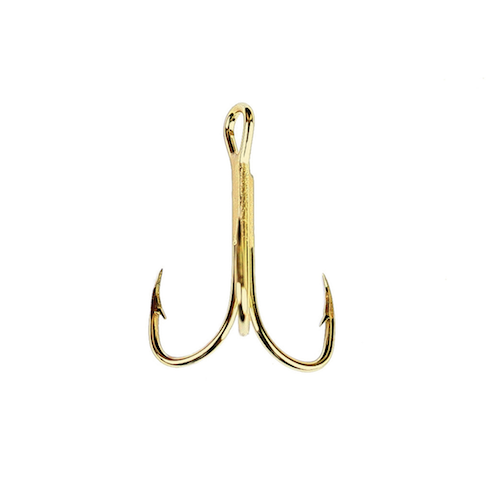 Eagle Claw Snelled 2x Gold Treble Hook