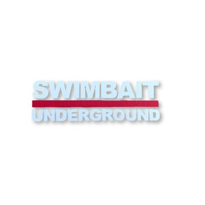 Swimbait Underground Logo Lock Up Transfer Sticker - White